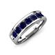 3 - Irvin 1.19 ctw Blue Sapphire Seven Stone Comfort Fit Men Wedding Band (6 mm) 