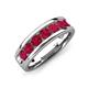 3 - Irvin 1.19 ctw Ruby Seven Stone Comfort Fit Men Wedding Band (6 mm) 