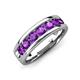 3 - Irvin 1.05 ctw Amethyst Seven Stone Comfort Fit Men Wedding Band (6 mm) 