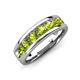 3 - Irvin 1.25 ctw Peridot Seven Stone Comfort Fit Men Wedding Band (6 mm) 