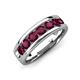 3 - Irvin 1.25 ctw Rhodolite Garnet Seven Stone Comfort Fit Men Wedding Band (6 mm) 