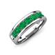 3 - Irvin 1.05 ctw Emerald Seven Stone Comfort Fit Men Wedding Band (6 mm) 