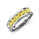 3 - Irvin 1.19 ctw Yellow Sapphire Seven Stone Comfort Fit Men Wedding Band (6 mm) 