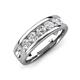 3 - Irvin 1.19 ctw White Sapphire Seven Stone Comfort Fit Men Wedding Band (6 mm) 