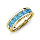 3 - Irvin 0.98 ctw Blue Topaz Seven Stone Comfort Fit Men Wedding Band (6 mm) 