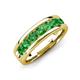 3 - Irvin 1.25 ctw Green Garnet Seven Stone Comfort Fit Men Wedding Band (6 mm) 