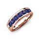 3 - Irvin 1.05 ctw Iolite Seven Stone Comfort Fit Men Wedding Band (6 mm) 