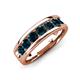 3 - Irvin 1.19 ctw London Blue Topaz Seven Stone Comfort Fit Men Wedding Band (6 mm) 