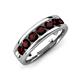 3 - Irvin 1.25 ctw Red Garnet Seven Stone Comfort Fit Men Wedding Band (6 mm) 