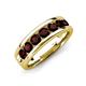 3 - Irvin 1.25 ctw Red Garnet Seven Stone Comfort Fit Men Wedding Band (6 mm) 