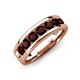 3 - Irvin 1.25 ctw Red Garnet Seven Stone Comfort Fit Men Wedding Band (6 mm) 