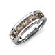 3 - Irvin 1.12 ctw Smoky Quartz Seven Stone Comfort Fit Men Wedding Band (6 mm) 