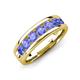 3 - Irvin 1.12 ctw Tanzanite Seven Stone Comfort Fit Men Wedding Band (6 mm) 