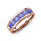 3 - Irvin 1.12 ctw Tanzanite Seven Stone Comfort Fit Men Wedding Band (6 mm) 