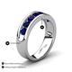 4 - Irvin 1.19 ctw Blue Sapphire Seven Stone Comfort Fit Men Wedding Band (6 mm) 