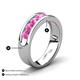 4 - Irvin 1.19 ctw Pink Sapphire Seven Stone Comfort Fit Men Wedding Band (6 mm) 