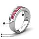 4 - Irvin 1.05 ctw Pink Tourmaline Seven Stone Comfort Fit Men Wedding Band (6 mm) 