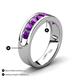 4 - Irvin 1.05 ctw Amethyst Seven Stone Comfort Fit Men Wedding Band (6 mm) 