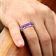 5 - Irvin 1.05 ctw Amethyst Seven Stone Comfort Fit Men Wedding Band (6 mm) 