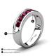 4 - Irvin 1.25 ctw Rhodolite Garnet Seven Stone Comfort Fit Men Wedding Band (6 mm) 