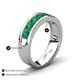 4 - Irvin 1.05 ctw Emerald Seven Stone Comfort Fit Men Wedding Band (6 mm) 