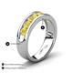 4 - Irvin 1.19 ctw Yellow Sapphire Seven Stone Comfort Fit Men Wedding Band (6 mm) 