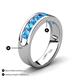 4 - Irvin 0.98 ctw Blue Topaz Seven Stone Comfort Fit Men Wedding Band (6 mm) 