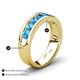 4 - Irvin 0.98 ctw Blue Topaz Seven Stone Comfort Fit Men Wedding Band (6 mm) 