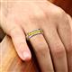 5 - Irvin 1.05 ctw Citrine Seven Stone Comfort Fit Men Wedding Band (6 mm) 