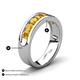 4 - Irvin 1.05 ctw Citrine Seven Stone Comfort Fit Men Wedding Band (6 mm) 