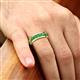 5 - Irvin 1.25 ctw Green Garnet Seven Stone Comfort Fit Men Wedding Band (6 mm) 