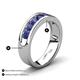 4 - Irvin 1.05 ctw Iolite Seven Stone Comfort Fit Men Wedding Band (6 mm) 