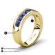 4 - Irvin 1.05 ctw Iolite Seven Stone Comfort Fit Men Wedding Band (6 mm) 