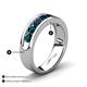 4 - Irvin 1.19 ctw London Blue Topaz Seven Stone Comfort Fit Men Wedding Band (6 mm) 