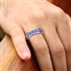 5 - Irvin 1.12 ctw Tanzanite Seven Stone Comfort Fit Men Wedding Band (6 mm) 