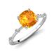 3 - Nuria 2.06 ctw Cushion Shape Citrine (8.00 mm) accented Natural Diamonds Engagement Ring 