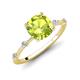 3 - Nuria 2.51 ctw Cushion Shape Peridot (8.00 mm) accented Natural Diamonds Engagement Ring 