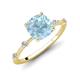 3 - Nuria 2.11 ctw Cushion Shape Aquamarine (8.00 mm) accented Natural Diamonds Engagement Ring 