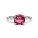 1 - Nuria 2.11 ctw Cushion Shape Pink Tourmaline (8.00 mm) accented Natural Diamonds Engagement Ring 