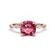 1 - Nuria 2.11 ctw Cushion Shape Pink Tourmaline (8.00 mm) accented Natural Diamonds Engagement Ring 