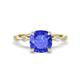 1 - Nuria 2.61 ctw Cushion Shape Tanzanite (8.00 mm) accented Natural Diamonds Engagement Ring 