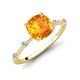 3 - Nuria 1.46 ctw Cushion Shape Citrine (7.00 mm) accented Natural Diamonds Engagement Ring 