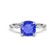 1 - Nuria 1.91 ctw Cushion Shape Tanzanite (7.00 mm) accented Natural Diamonds Engagement Ring 