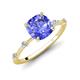 3 - Nuria 1.91 ctw Cushion Shape Tanzanite (7.00 mm) accented Natural Diamonds Engagement Ring 