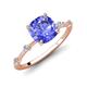 3 - Nuria 1.91 ctw Cushion Shape Tanzanite (7.00 mm) accented Natural Diamonds Engagement Ring 