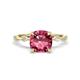 1 - Nuria 1.61 ctw Cushion Shape Pink Tourmaline (7.00 mm) accented Natural Diamonds Engagement Ring 