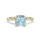 1 - Nuria 1.61 ctw Cushion Shape Aquamarine (7.00 mm) accented Natural Diamonds Engagement Ring 