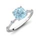 3 - Nuria 1.61 ctw Cushion Shape Aquamarine (7.00 mm) accented Natural Diamonds Engagement Ring 