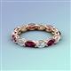 3 - Madison 5x3 mm Oval Lab Grown Diamond and Rhodolite Garnet Eternity Band 