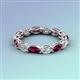 3 - Madison 5x3 mm Oval Lab Grown Diamond and Rhodolite Garnet Eternity Band 